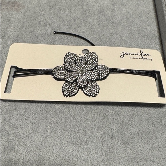 Jennifer K Company Rhinestone Flower Choker Necklace (BR999/2) - Picture 5 of 5